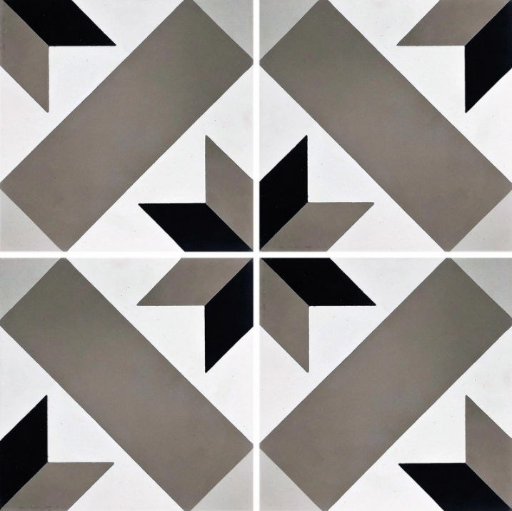 Carreau de ciment décor géométrique gris taupe 20x20 cm ref1150-5 - 0.48m² - 2