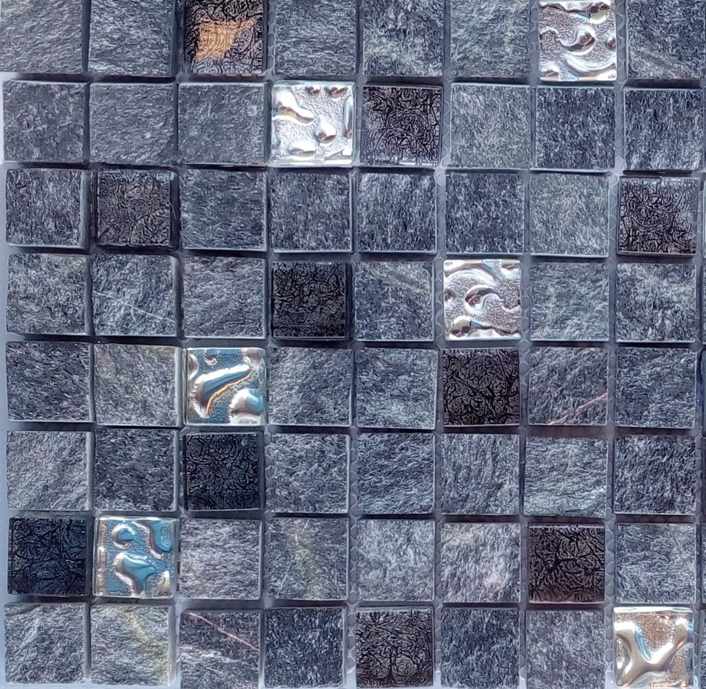 Malla Urales Negro - Mosaique marbre et verre 30x30cm - unité - 2