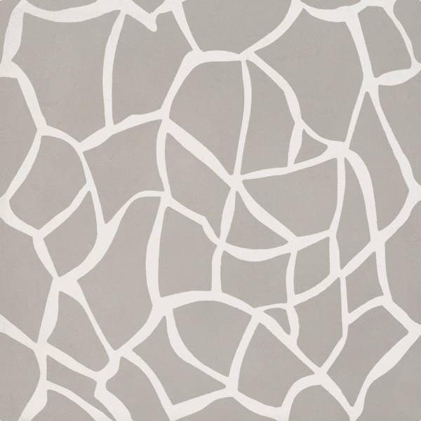 CIMI43 - CARREAU CIMENT 20X20 MODERNE SPIDERWEB GRIS CLAIR / BLANC 16 mm- 0,48 m²