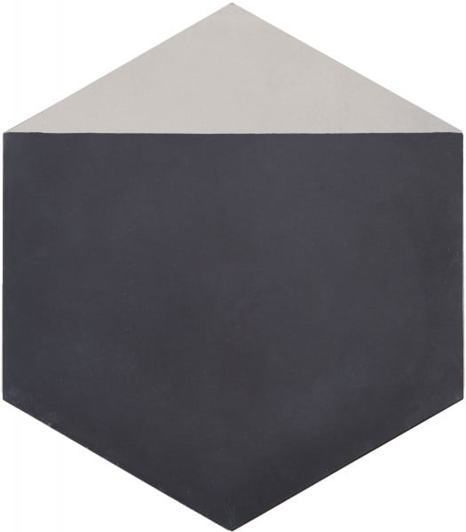 CIMI45 - CARREAU CIMENT HEXAGONE 20X23 MODERNE ANTHRACITE / POINTE GRIS CLAIR 16 mm- 0,48 m²