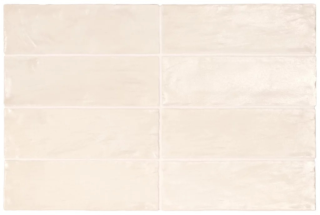 Carrelage effet zellige nacré 6.5x20cm MALLORCA CREAM 23252 - 0.5m² - 2