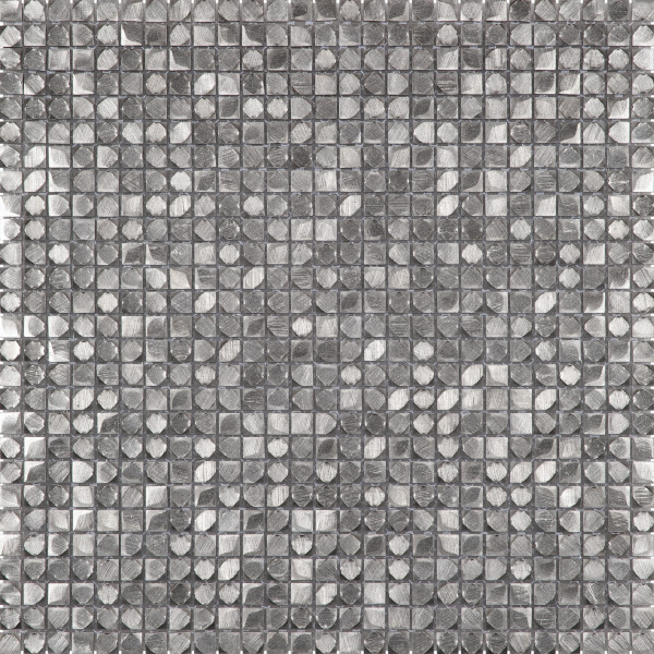 MEAR21 MICRO MOSAIQUE ALU 3D 1X1 CM EP 3.3 mmGRIS ARGENT - 1 unité