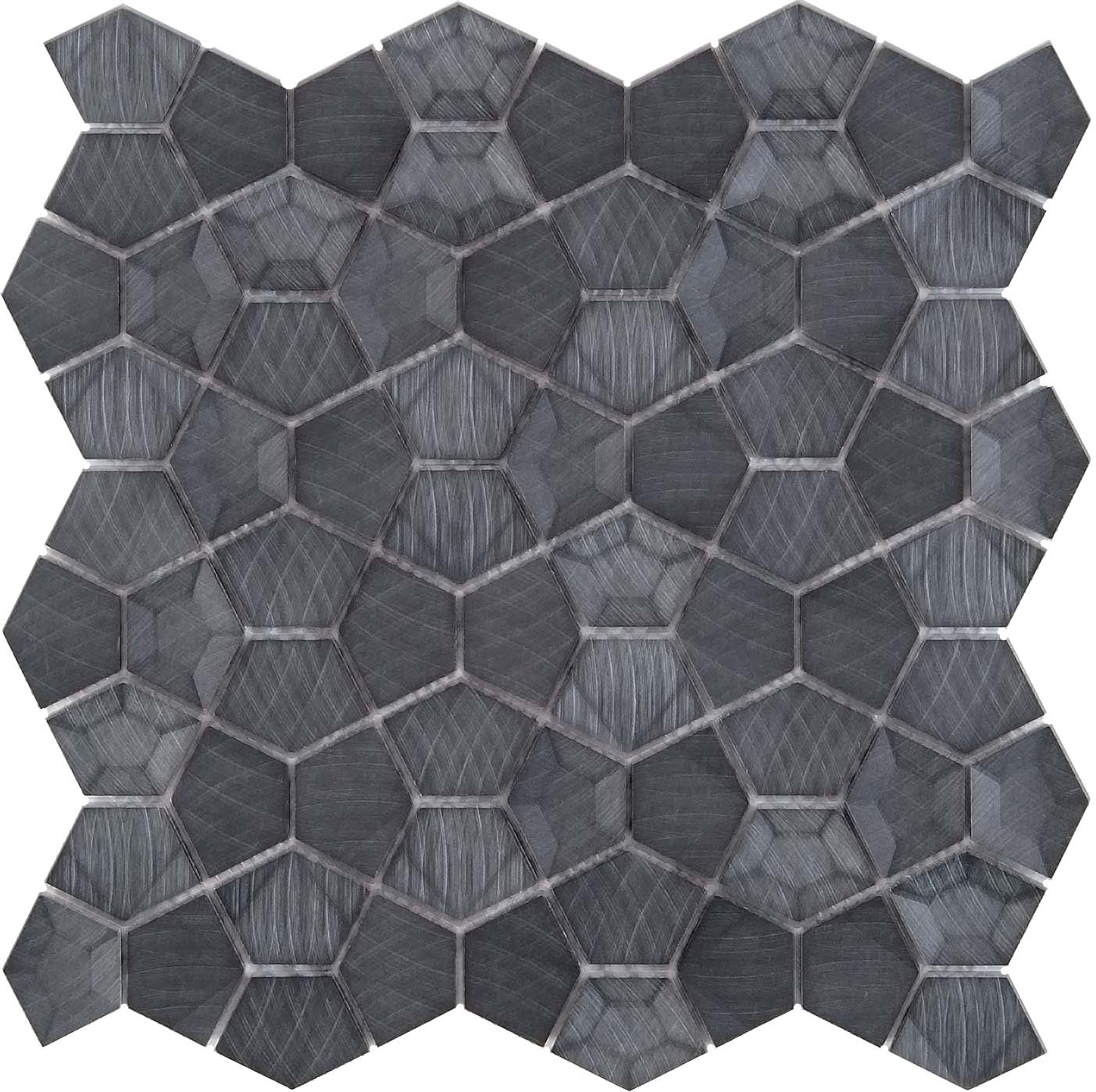 MENO08 MOSAIQUE PALLADIANE ALUMINIUM 3D NOIR 279X279 - 1 unité