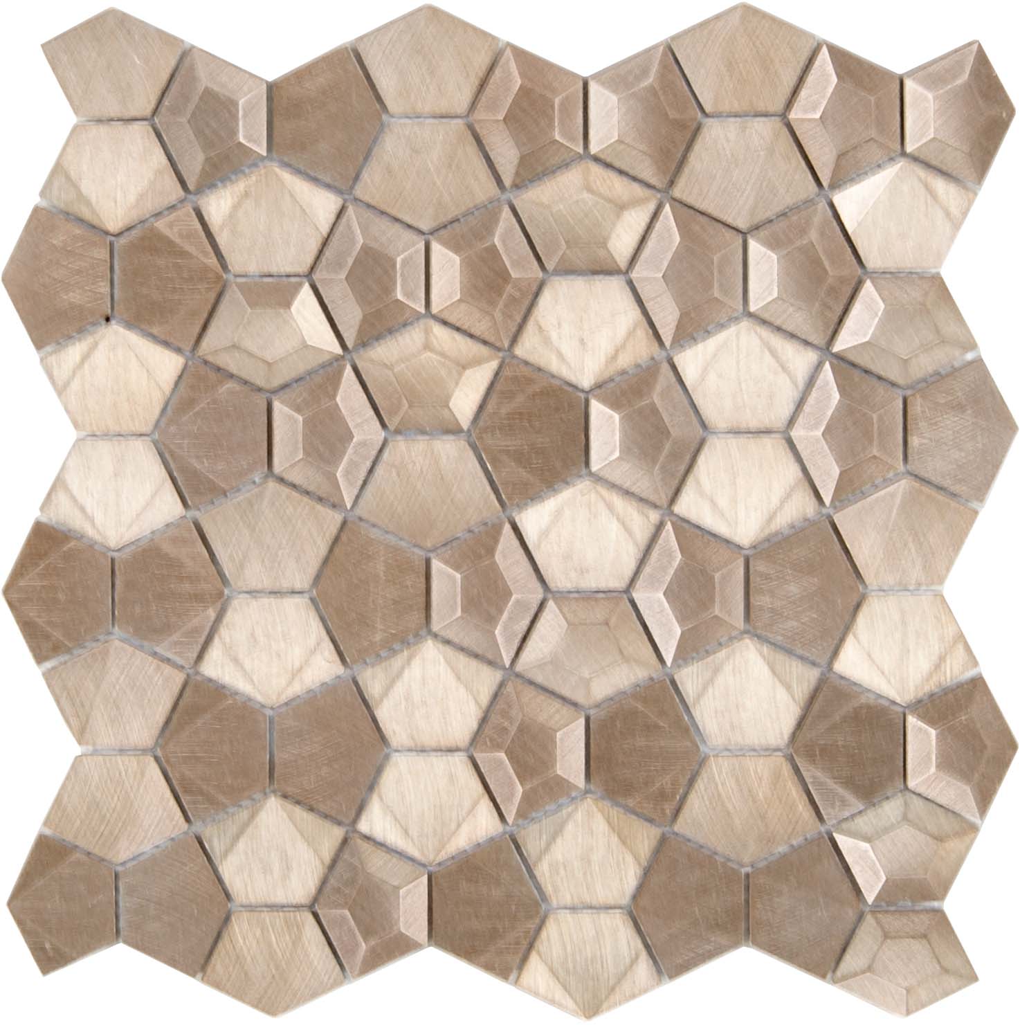 MEOR12 MOSAIQUE PALLADIANE ALUMINIUM 3D OR 279X279 - 1 unité