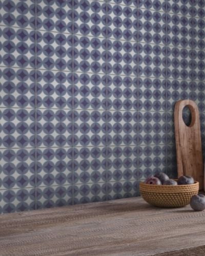 Carreau imitation ciment personnalisable sur mesure QUATRE FEUILLE R9 - 0.96m² - 2