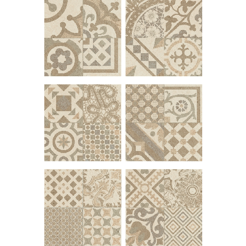 ECHANTILLON (taille variable) de Carrelage Beige imitation décor carreau ciment 45x45 cm RIVIERA BONE - 2