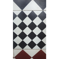 Echantillons Carreau de ciment damier  noir  et blanc  20x20  