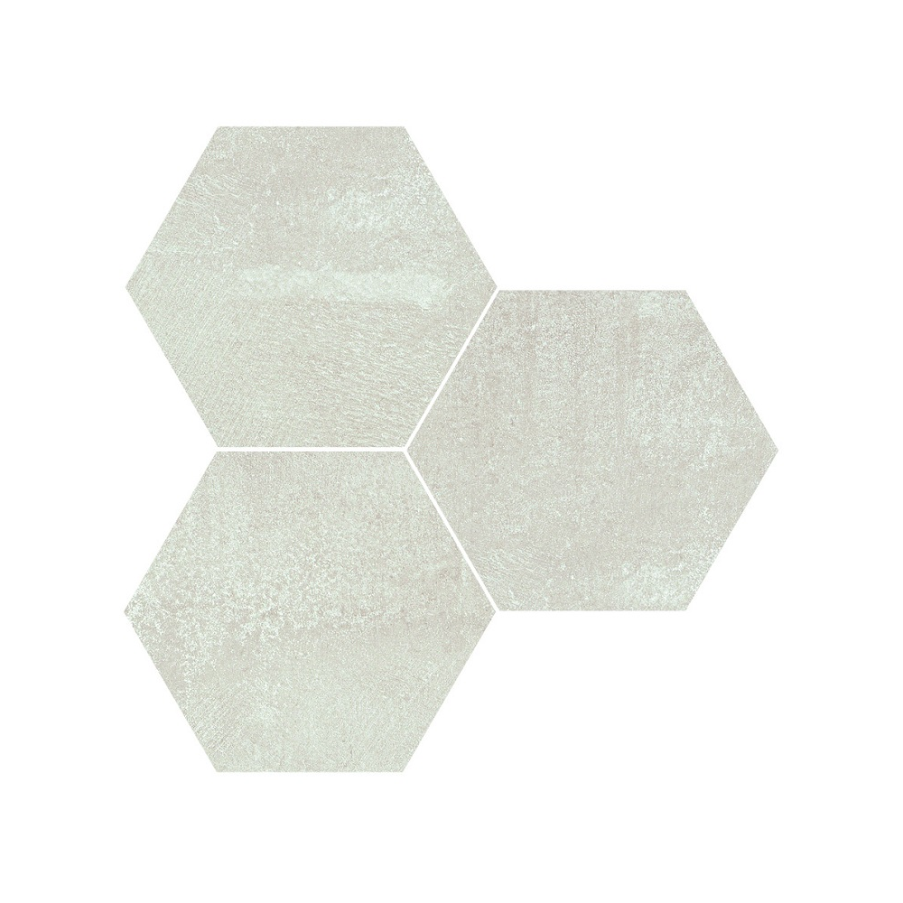 Carrelage hexagonal  effet rouille blanc ALCHEMY WHITE NAT 