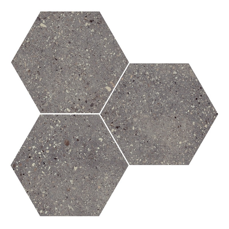 Carrelage hexagonal effet terrazzo WIND MOSS NAT - 25x30 cm - R10 - 0.935m² - 2