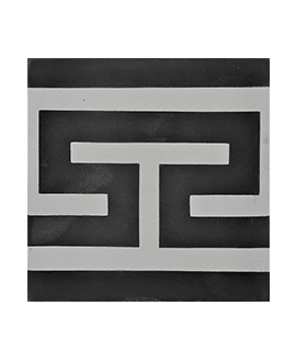 Carreau de ciment frise noir gris blanc 20x20 cm ref4670-1 - Unité - 2