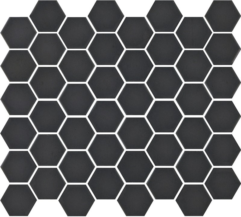 Mosaïque mini tomette hexagonale 30x30 cm SIXTIES BLACK mate - 1m² - 2