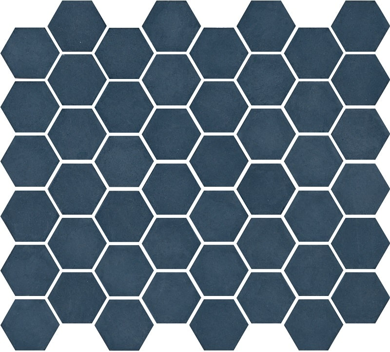 Mosaïque mini tomette hexagonale 30x30 cm SIXTIES BLUE mate - 1m² - 2