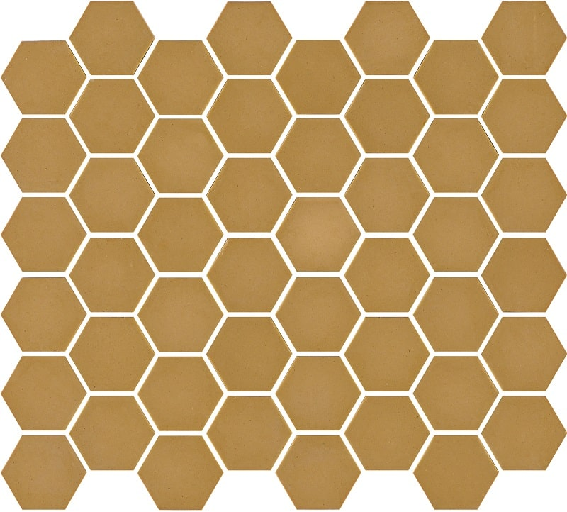 Mosaïque mini tomette hexagonale 30x30 cm SIXTIES MOUTARDE mate - 1m² - 2