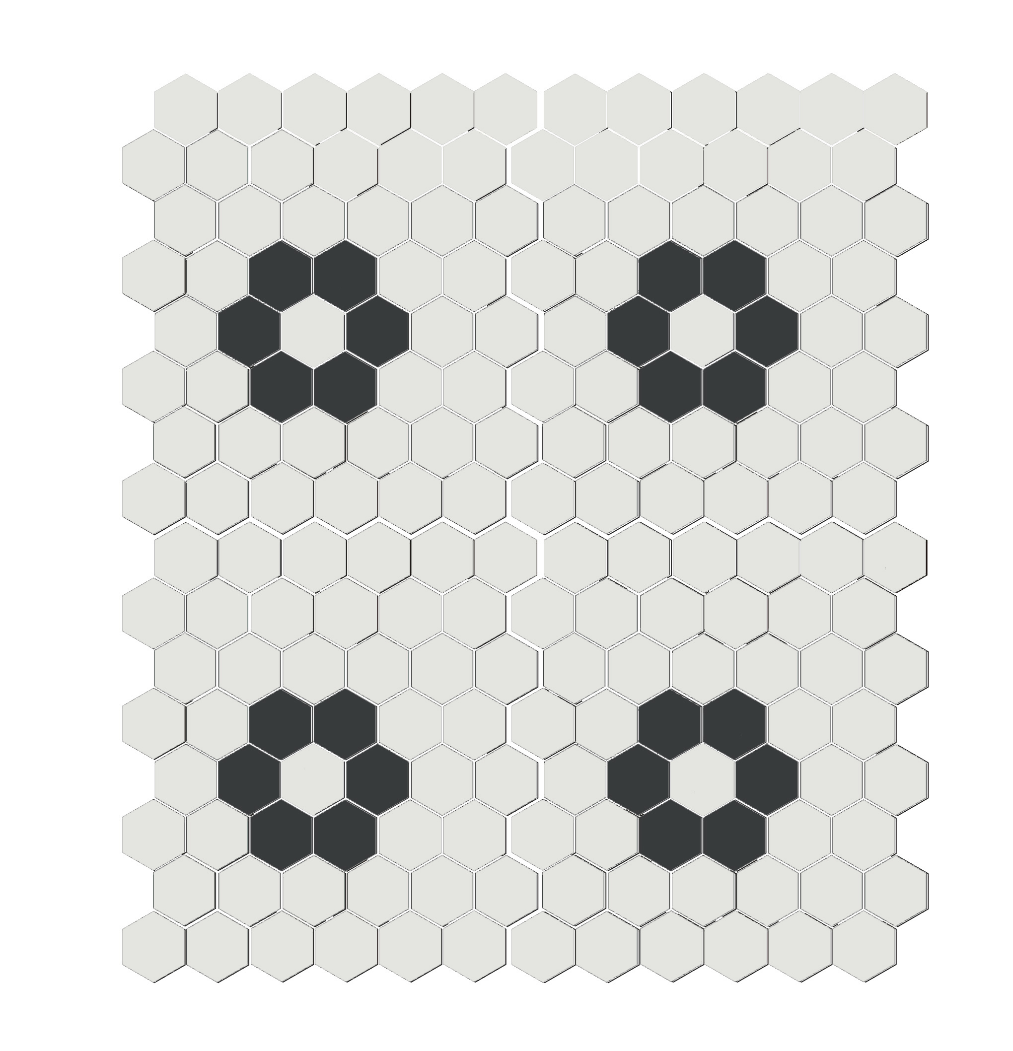 Mosaïque mini tomette hexagonale 30x30 cm SIXTIES SHAPES mate FLOR