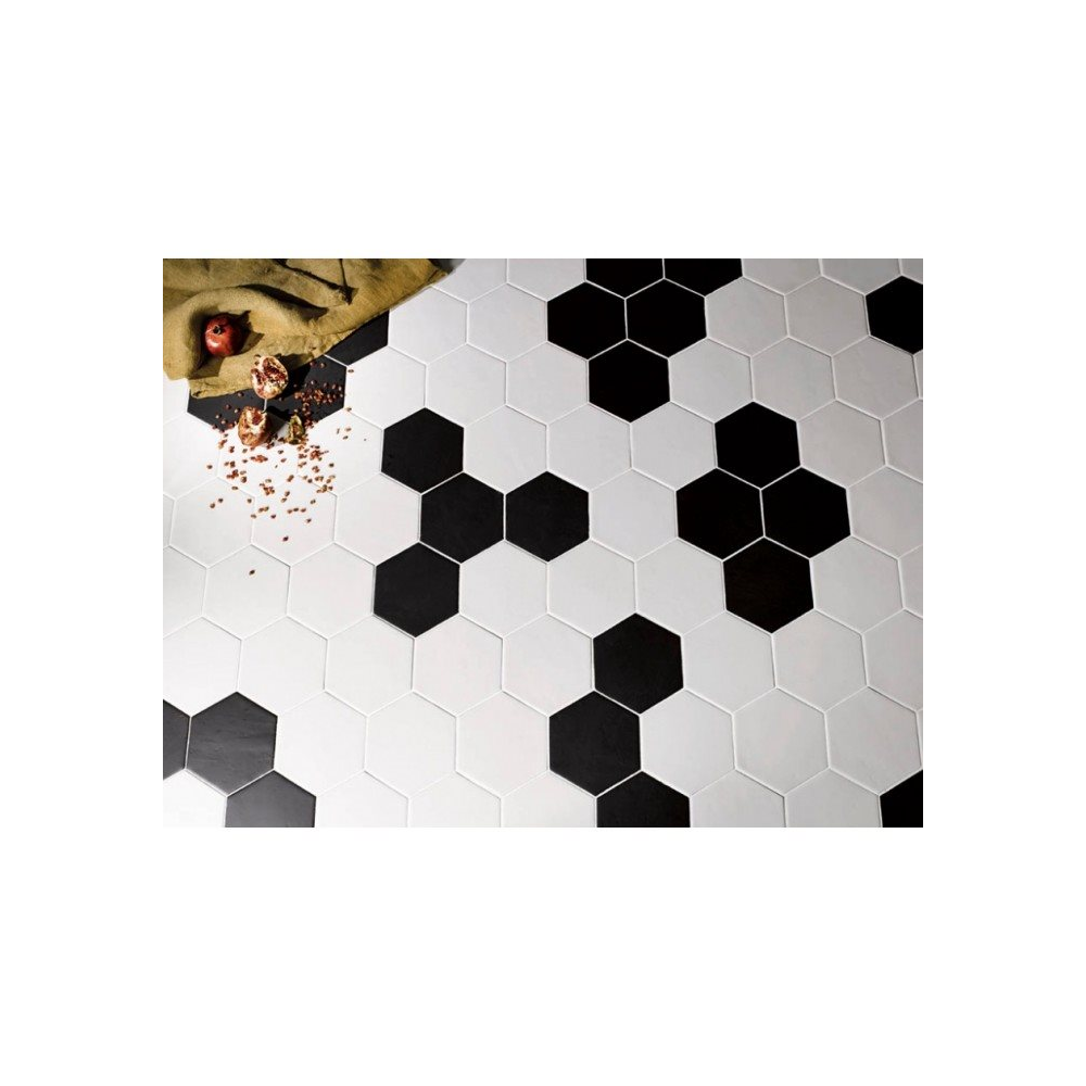 Carrelage Hexagonal noir brillant Scale 12,4x10,7 - Carrelages 3D