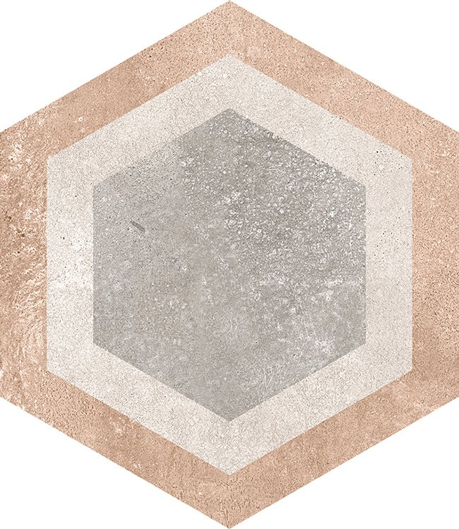 Carrelage hexagonal tomette décor 23x26.6cm BUSHMILLS - 0.504m² - 2