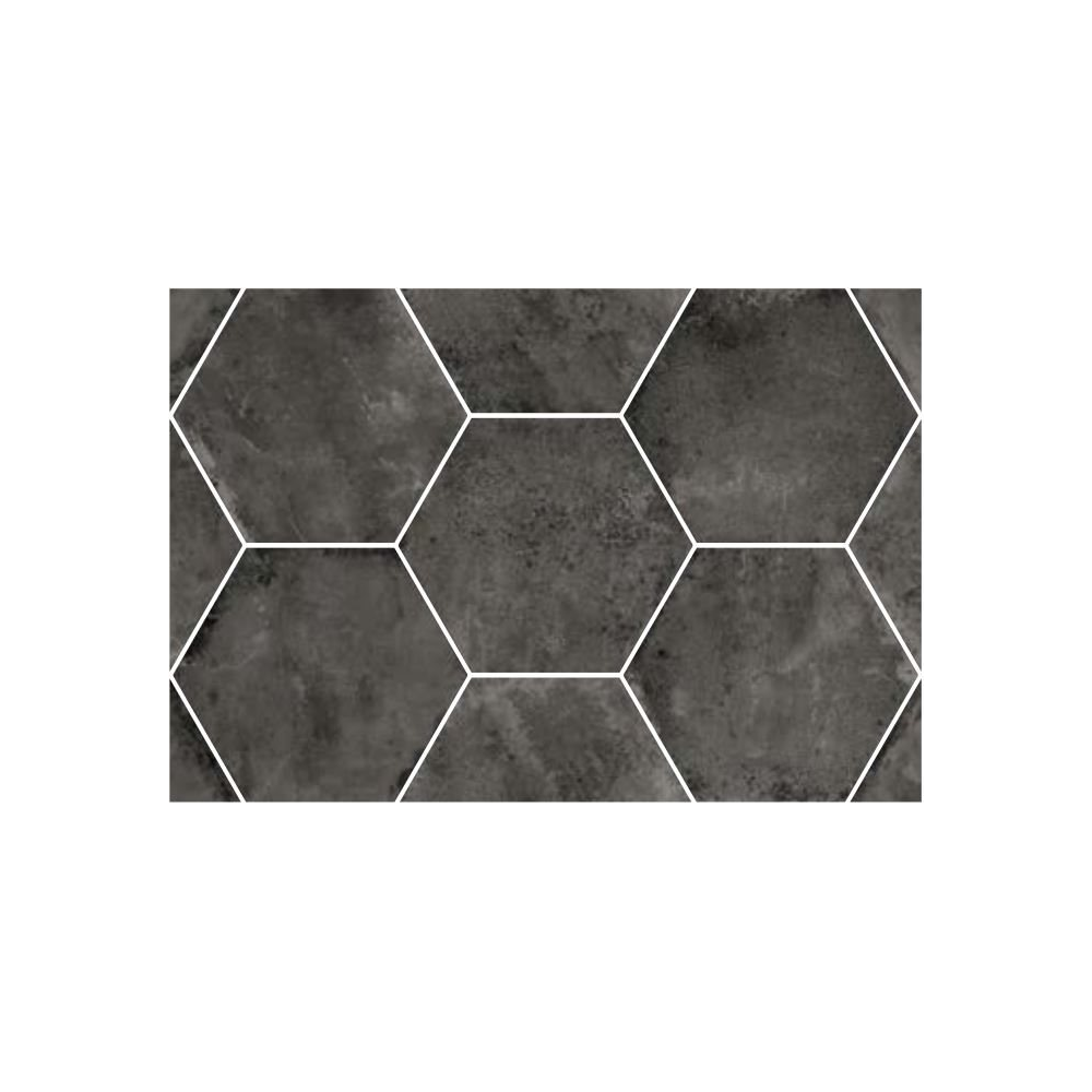 Carrelage hexagonal noir glossy, carrelage mural hexagone tendance