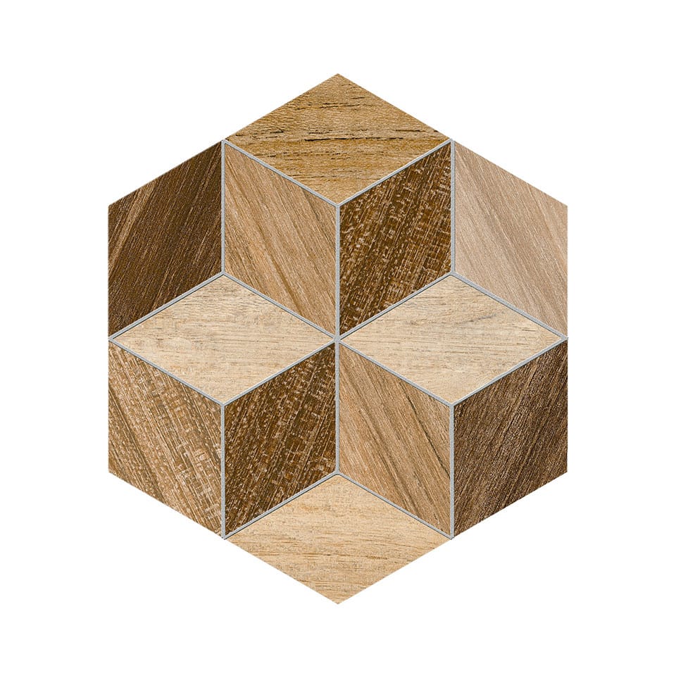 Carrelage hexagone SAALES HEXÁGONO FRERET MULTICOLOR 23x26,6- 0,5 m²