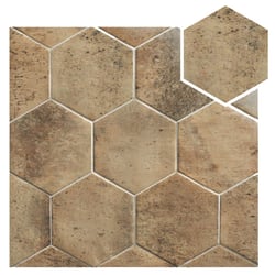 Carrelage hexagonal effet pierre CIERI TERRA 18x20,5 - 1 m² Equipe