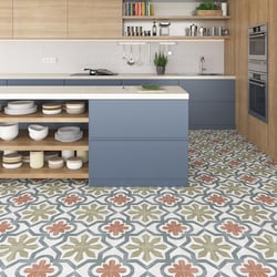 Carrelage décoré coloré 20x20 cm TERGAL - 1m² Nanda Tiles