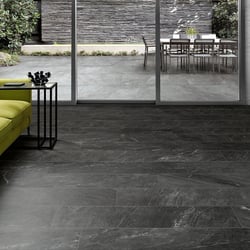 Carrelage grès cérame rectifié effet pierre CAIRNS ANTHRACITE 60X120 - 1,44m² Keope