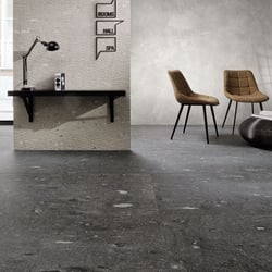 Carrelage grès cérame effet pierre grand format MAITLAND BLACK BRILLANT 75X75 - 1,12m² Coem ceramiche