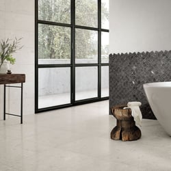 Carrelage grès cérame effet pierre grand format MAITLAND WHITE 75X75 - 1,12m² Coem ceramiche