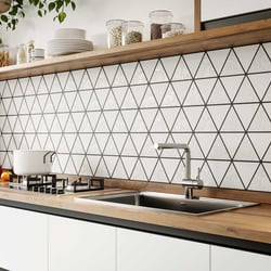 Faience style triangulaire TRENTON DECO SNOW - 48,5X28 - 0,94 m² Vives Azulejos y Gres