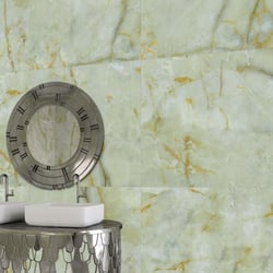 Faïence effet marbre rectifiée ONICE GREEN BOISERIE GLOSSY - 44,5x119 - 1,49 m² 