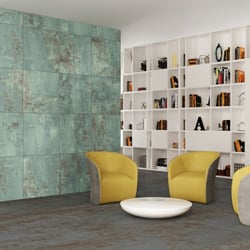 Carrelage effet marbre grand format ZINC GREEN - 120X120 - 1,44 m² 