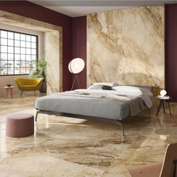 Carrelage effet marbre grand format 9CENTO AURORA BEIGE POLI LAP - 120X120 - 2.856 m² 