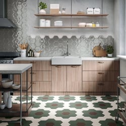 GEOMETRY HEX GREEN MAT 15X17,3 - 0,86 m² Nanda Tiles