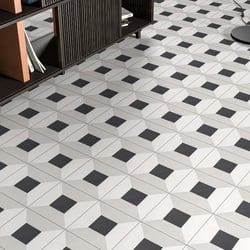 CIMI70 - CARREAU CIMENT 20X20 DECOR CLASSIQUE BLANC/GRIS CLAIR/ANTHRACITE 16mm Bati Orient