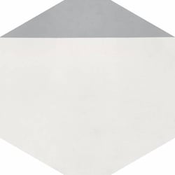 CIMI46 - CARREAU CIMENT HEXAGONE 20X23 MODERNE BLANC / POINTE GRIS FONCE 16 mm  - 0,48 m² GayaFores