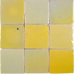 TCJA01 - TERRE CUITE EMAILLEE FAIT MAIN 10X10 CM JAUNE  - 0,5 m² Bati Orient