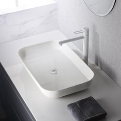 Monocommande lavabo bec haut milos blanc mat BDY027-3BL 43X27X0,8 - 1 unité 