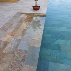 Carrelage piscine effet pierre naturelle SAHARA MIX 30x60 cm R9 - 1.26 m² 