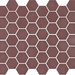 Mosaïque mini tomette hexagonale 30x30 cm SIXTIES BURGUNDY mate - 1m² Togama