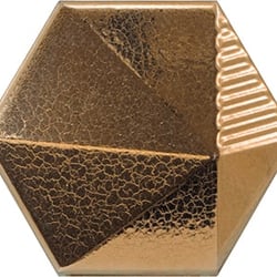 Faïence hexagonale décorée à relief MAFINGA UMBRELLA METALLIC 12,4X10,7 cm - 0,36 m² 