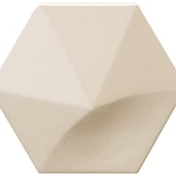 Faience hexagonale à relief MAFINGA OBERLAND CREAM 12,4X10,7 cm - 0,36 m² 