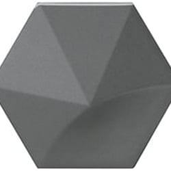 Faience hexagonale à relief MAFINGA OBERLAND DARK GREY 12,4X10,7 cm - 0,36 m² Realonda