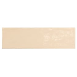 Carrelage uni brillant beige clair 6.5x20cm COUNTRY BEIGE 0.5m² 