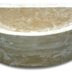 Demi vasque pierre travertin beige 42x26x12 cm 
