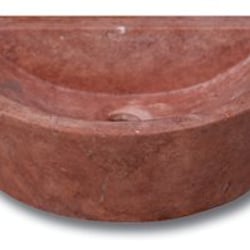 Demi vasque pierre travertin rouge 42x26x12 cm 
