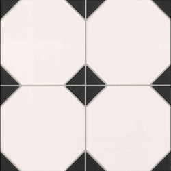 Carrelage mur et sol imitation octogonal à cabochon 33x33 cm OCTO BLACK & WHITE - 1m² 
