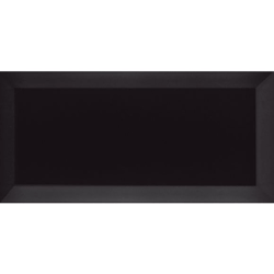 Carrelage Métro biseauté Negro noir mat 10x20 cm - 1m² 