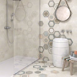 Carrelage hexagonal tomette crème vieillie 23x26.6cm RIFT Crema - 0.504m² Nanda Tiles