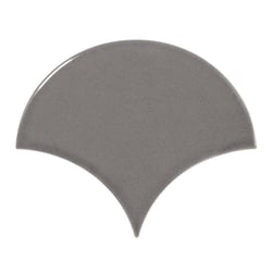 Carreau gris foncé brillant 10.6x12cm SCALE FAN DARK GREY - 0.37m² 