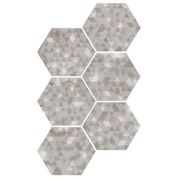 Carrelage hexagonal décor gris 29.2x25.4cm URBAN FOREST SILVER 23615 R9 - 1m² 