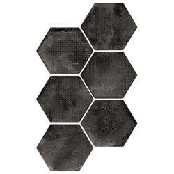 Carrelage hexagonal décor noir 29.2x25.4cm URBAN HEXAGON MÉLANGE DARK 23604 R9 - 1m² 